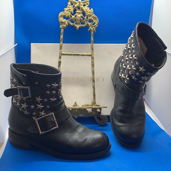 ⭐️ Rare Jimmy Choo Rockstud stars Leather boots exclusively for Japan